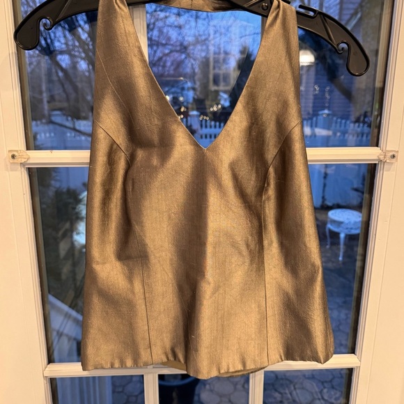 Maria Pinto Halter Top Taupe/gold Size XS - Picture 2 of 10